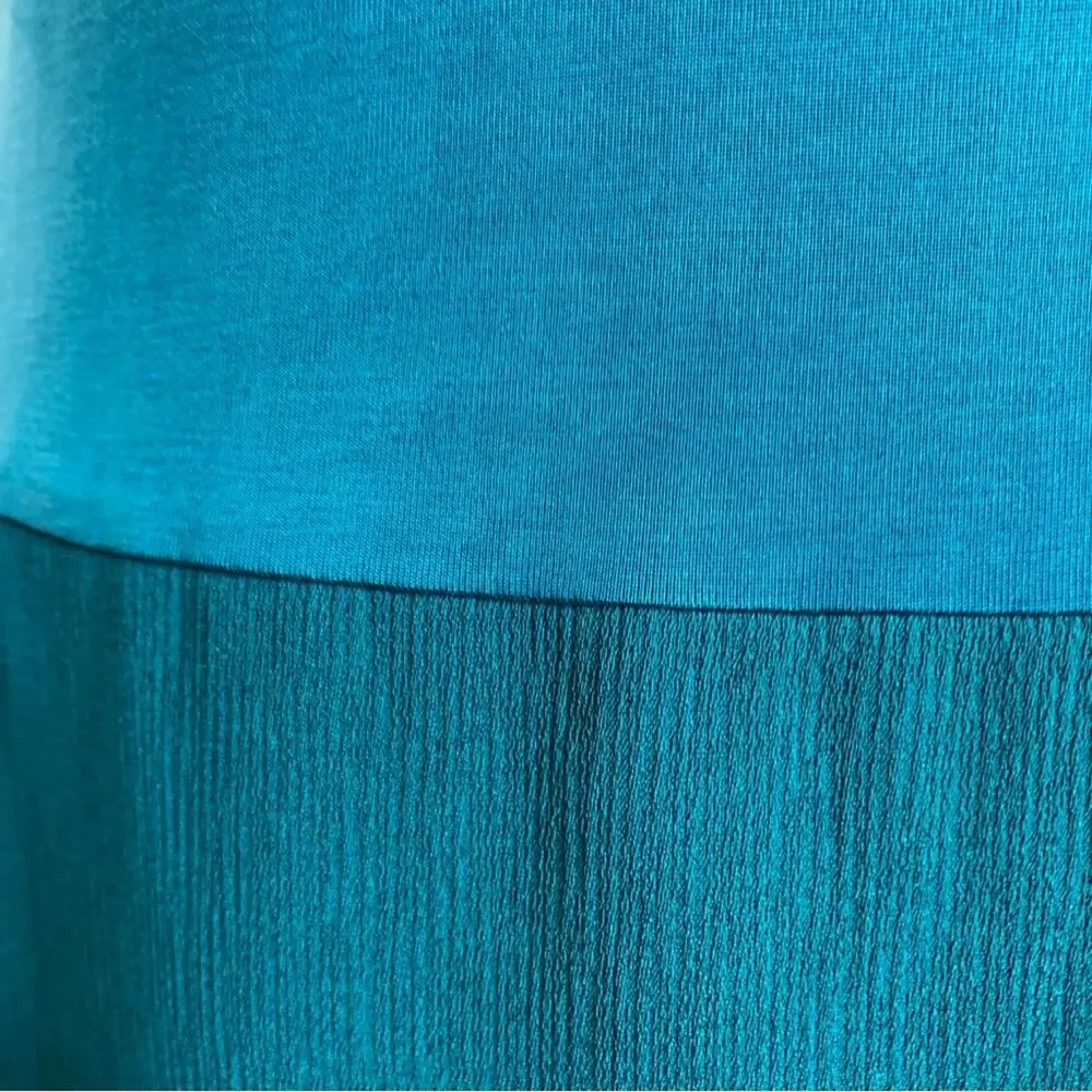 Anthropologie Dolan turquoise blue green mixed material tunic dress size Small